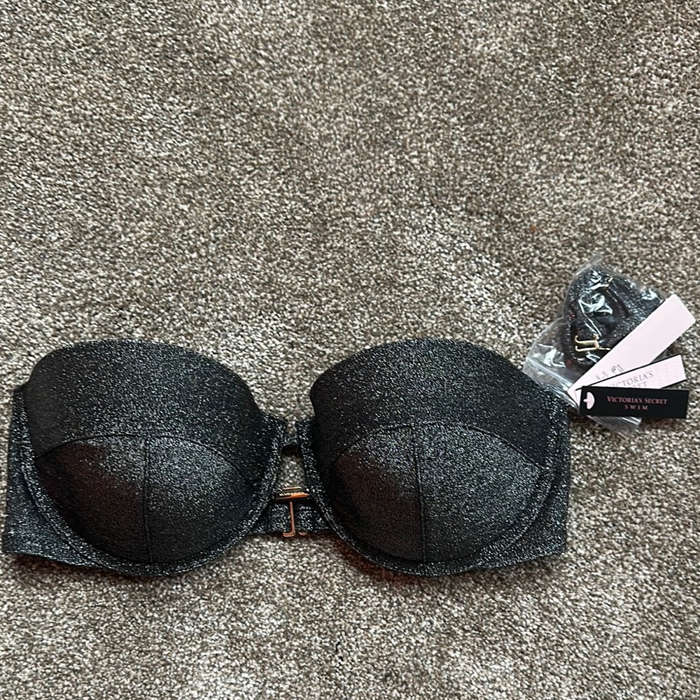 Victoria's Secret Grey Shiny Swim Bra 36D